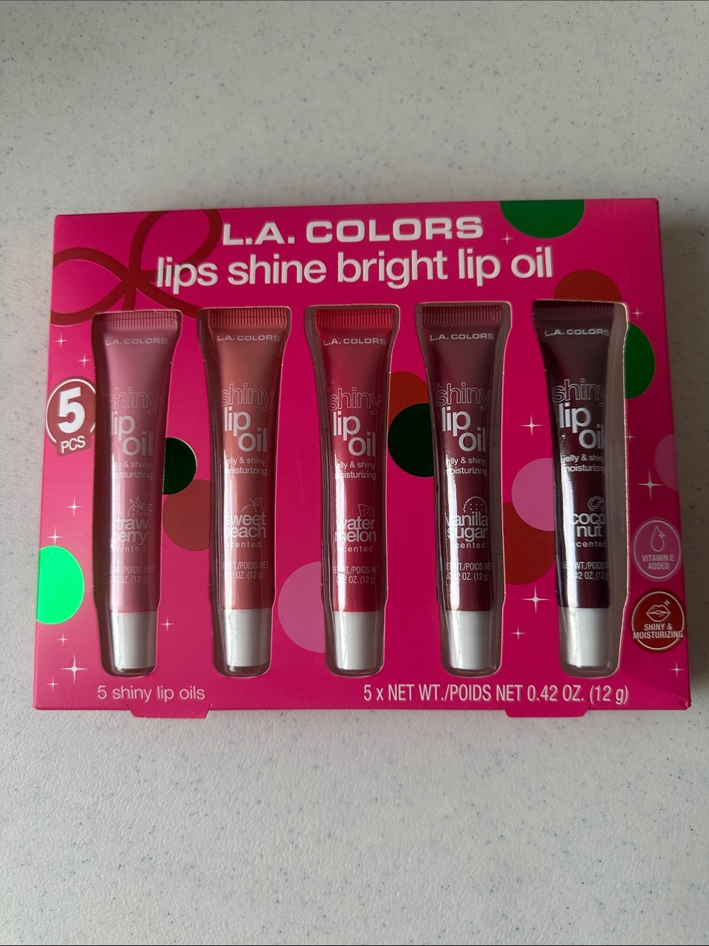 L.A. COLORS Lips Shine Bright Lip Oil Set - Pink & Berry Tones